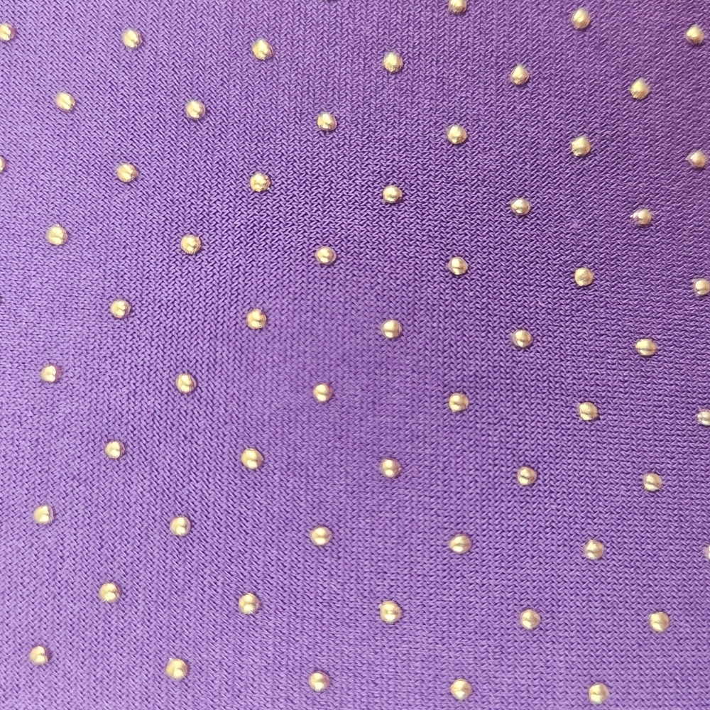 Torrid Gold Polka Dots on Purple 3/4 Sleeve Party Top 2X (7579) - Picture 4 of 8